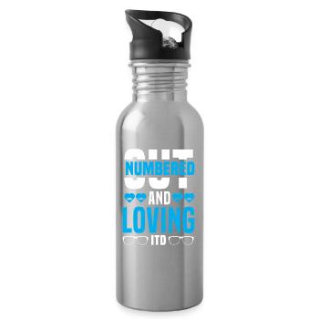 Dad father of three girls daughters - Water bottle with straw - silver - Right