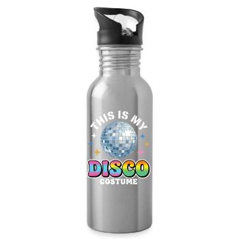 Voici mon costume disco boule disco - Gourde avec paille intégrée - argent clair - Droite