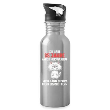 35th Anniversary of the Company Service Anniversary of Work - Water bottle with straw - silver - Right