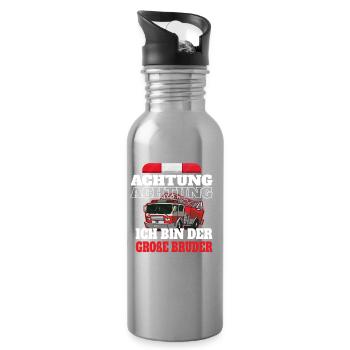 Fire Brigade Big Brother - Water bottle with straw - silver - Right