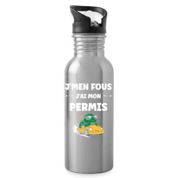 Humour permis de conduire - Gourde avec paille intégrée - argent clair - Droite