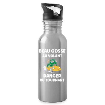 Humor I have my driver's license - Water bottle with straw - silver - Right