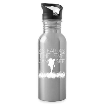 As Far As The Eye Can See Hiking Silhouette Design - Trinkflasche mit integriertem Trinkhalm - Lightsilver - Rechts