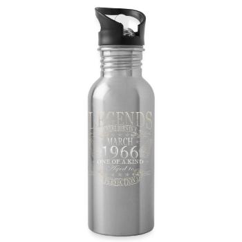Né en mars 1966, édition 1966, millésime mars - Gourde avec paille intégrée - argent clair - Droite