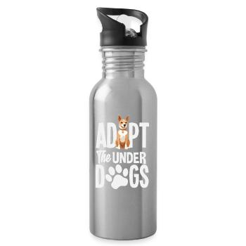 Adoptieren Sie Hunde Tierrettung Tierheim - Trinkflasche mit integriertem Trinkhalm - Lightsilver - Rechts