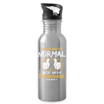 Drywall Saying - Water bottle with straw - silver - Right