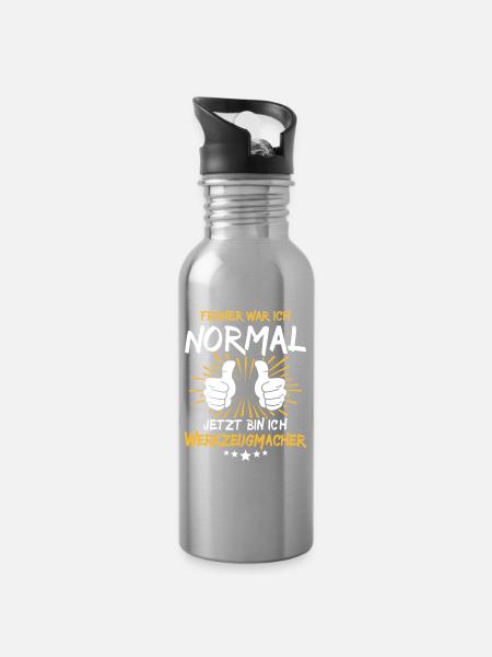 Werkzeugmacher Spruch - Trinkflasche mit integriertem Trinkhalm - Lightsilver
