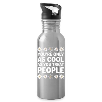 Saying Statement Respect Kindness Gift - Water bottle with straw - silver - Right