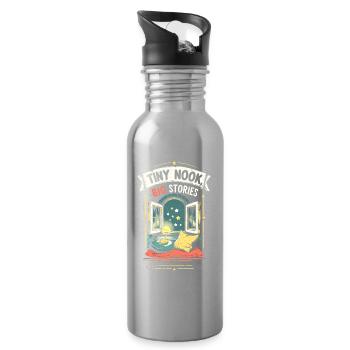 Tiny House Tiny Nook Grandes histoires - Gourde avec paille intégrée - argent clair - Droite