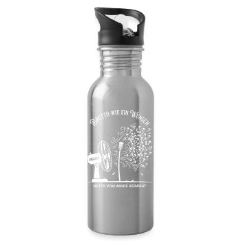 Brutto Wie Ein Wunsch Netto Vom Winde Verweht - Trinkflasche mit integriertem Trinkhalm - Lightsilver - Rechts