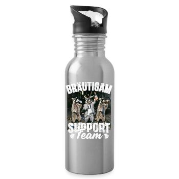 T-shirt des hommes de la fête de garçon Bourdonnement de la fête de garçon - Gourde avec paille intégrée - argent clair - Droite