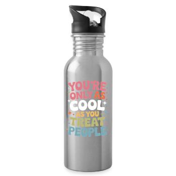 Saying Statement Respect Kindness Gift - Water bottle with straw - silver - Right