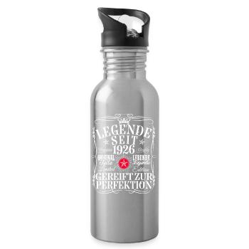 100. Geburtstag Mann Frau 100 Jahre 1926 Deko - Trinkflasche mit integriertem Trinkhalm - Lightsilver - Rechts
