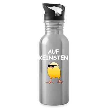 Auf Keinsten Küken - Trinkflasche mit integriertem Trinkhalm - Lightsilver - Rechts