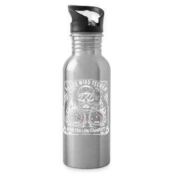 Everything is getting more expensive, but wages are stagnating - Water bottle with straw - silver - Right