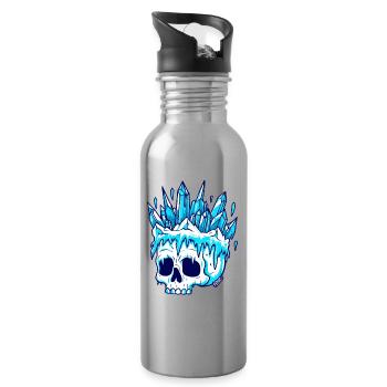 Winterkristallschädel - Trinkflasche mit integriertem Trinkhalm - Lightsilver - Rechts