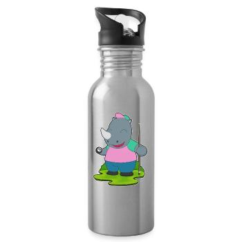 Nashorn Billiard Queue Sport - Trinkflasche mit integriertem Trinkhalm - Lightsilver - Rechts