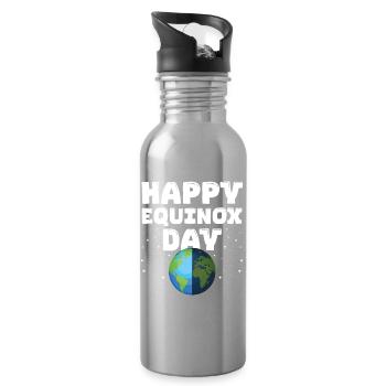 Happy Equinox Day Easter Ostara Pagan Easter - Trinkflasche mit integriertem Trinkhalm - Lightsilver - Rechts