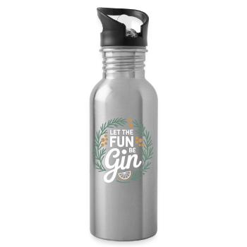 Gin Let The Fun Be Gin & Tonic Liebhaber Party Gin - Trinkflasche mit integriertem Trinkhalm - Lightsilver - Rechts