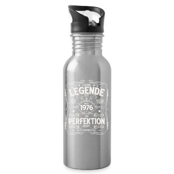 50ème anniversaire cadeau mari Vintage mars 1976 - Gourde avec paille intégrée - argent clair - Droite