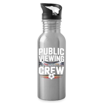 Public Viewing Crew Football Fan - Water bottle with straw - silver - Right