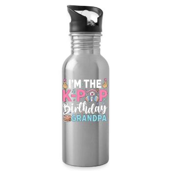 Je suis le grand-père anniversaire de la K-Pop - Gourde avec paille intégrée - argent clair - Droite