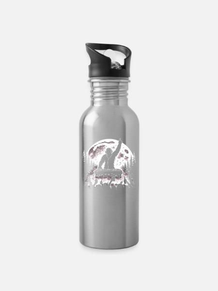 Bigfoot DJ - Trinkflasche mit integriertem Trinkhalm - Lightsilver