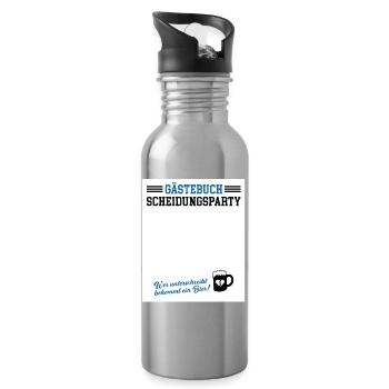Gästebuch Scheidungsparty Geschieden Scheidung - Trinkflasche mit integriertem Trinkhalm - Lightsilver - Rechts