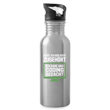 Coding Thinking instead of belonging - Water bottle with straw - silver - Right