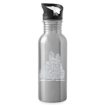Quedlinburg Straßennamen (Typo-3D-Edition) - Trinkflasche mit integriertem Trinkhalm - Lightsilver - Rechts