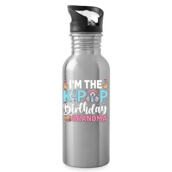 I'm The K-Pop Birthday Grandma - Trinkflasche mit integriertem Trinkhalm - Lightsilver - Rechts
