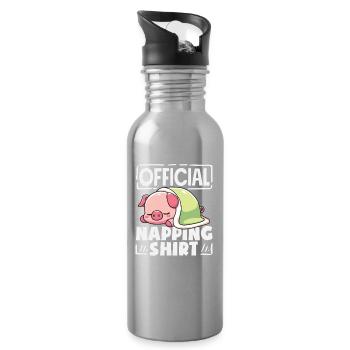 Chemise de nuit officielle Sleeping Pig - Gourde avec paille intégrée - argent clair - Droite