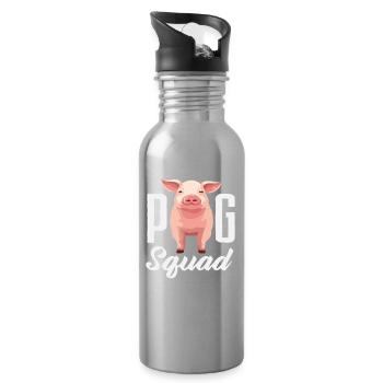 Équipe Pigs Équipe Ferme d’équipe - Gourde avec paille intégrée - argent clair - Droite
