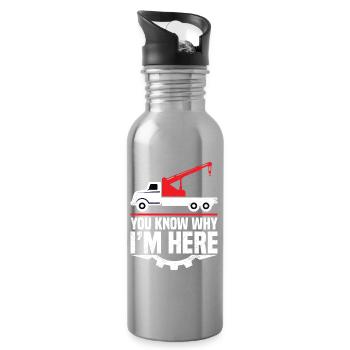 Car Repossession Agent Asset Recovery Repoman - Water bottle with straw - silver - Right