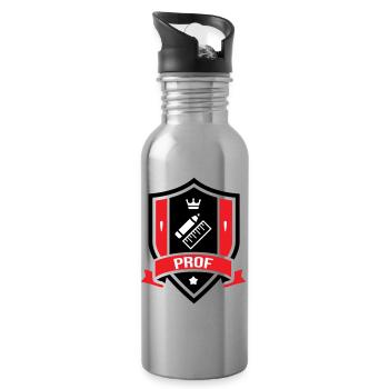 Akademisches Wappen Professor Couronne - Trinkflasche mit integriertem Trinkhalm - Lightsilver - Rechts