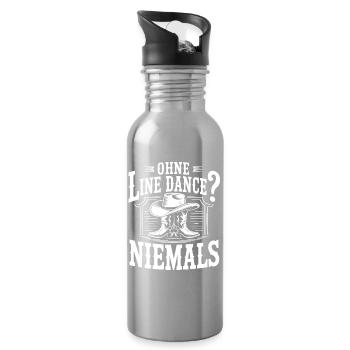 Niemals ohne Line Dance - Trinkflasche mit integriertem Trinkhalm - Lightsilver - Rechts