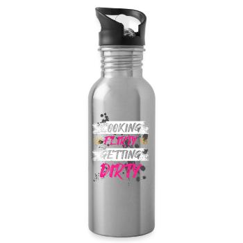 Looking flirty Schlammlauf Mud Run Muddy Race - Trinkflasche mit integriertem Trinkhalm - Lightsilver - Rechts