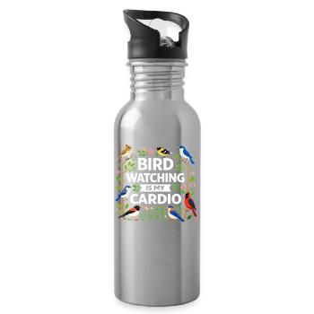 Observation des oiseaux Ornithologue Nerd - Gourde avec paille intégrée - argent clair - Droite