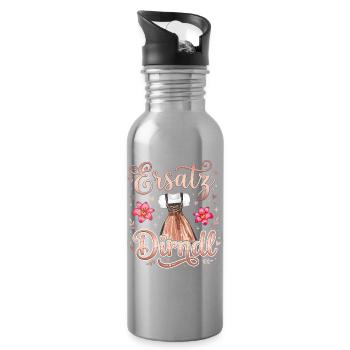 Trachtenshirt Damen Ersatz Dirndl Shirt Trachten - Trinkflasche mit integriertem Trinkhalm - Lightsilver - Rechts