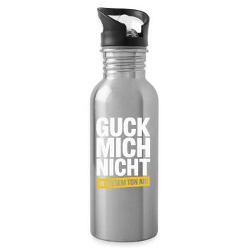 Guck Mich Nicht In Diesem Ton An Frech Büro Spruch - Trinkflasche mit integriertem Trinkhalm - Lightsilver - Rechts