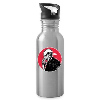 Crimson Zombie Silhouette - Trinkflasche mit integriertem Trinkhalm - Lightsilver - Rechts