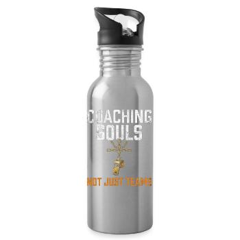 Coaching Souls Not Just Teams Jesus Papa Glaube - Trinkflasche mit integriertem Trinkhalm - Lightsilver - Rechts