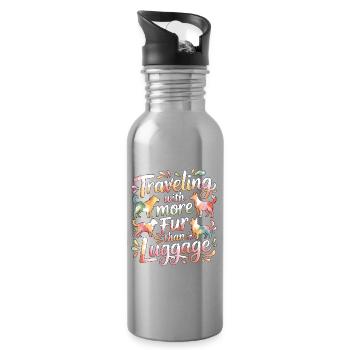 Mobile Vet Traveling With More Fur House Call Vet - Trinkflasche mit integriertem Trinkhalm - Lightsilver - Rechts