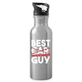 Best Hiphop Dancer Guy Funny Dance Quote Art - Water bottle with straw - silver - Right