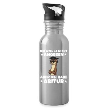 Abitur geschafft Ich will ja nicht angeben Wiesel - Trinkflasche mit integriertem Trinkhalm - Lightsilver - Rechts