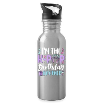 Je suis le frère d’anniversaire de K Pop - Gourde avec paille intégrée - argent clair - Droite