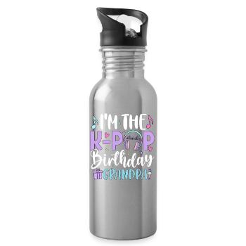 I'm The K Pop Birthday Grandpa - Water bottle with straw - silver - Right