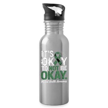 Mental Health Awareness – It’s Okay Not Okay - Trinkflasche mit integriertem Trinkhalm - Lightsilver - Rechts
