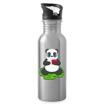 Panda Poker Poker Card Game - Water bottle with straw - silver - Right