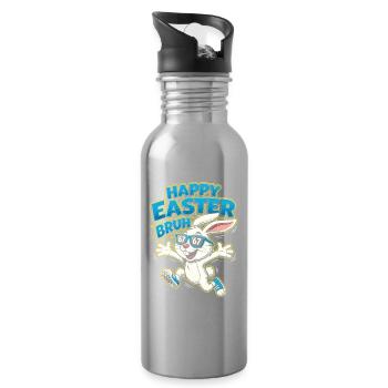 Easter Bruh Bunny Sunglasses - Water bottle with straw - silver - Right